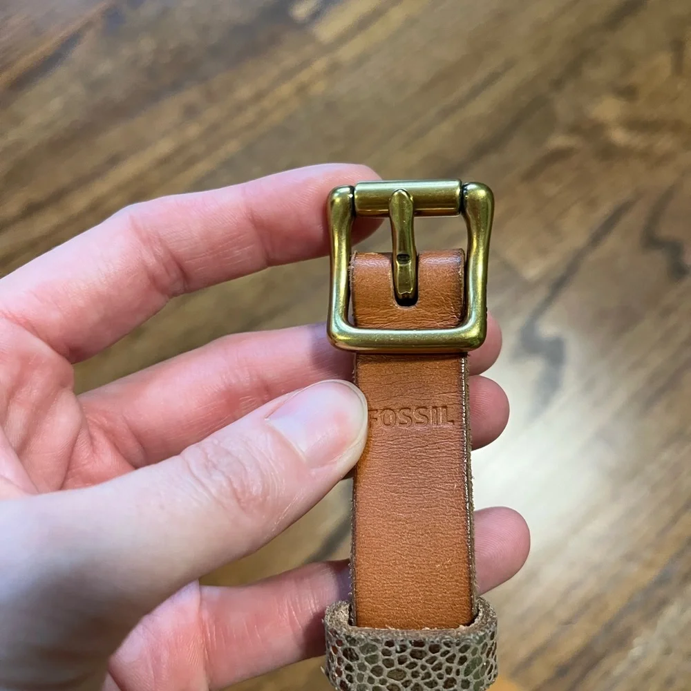 FOSSIL Leather Belt with Multiple Colors and Patterns Brown